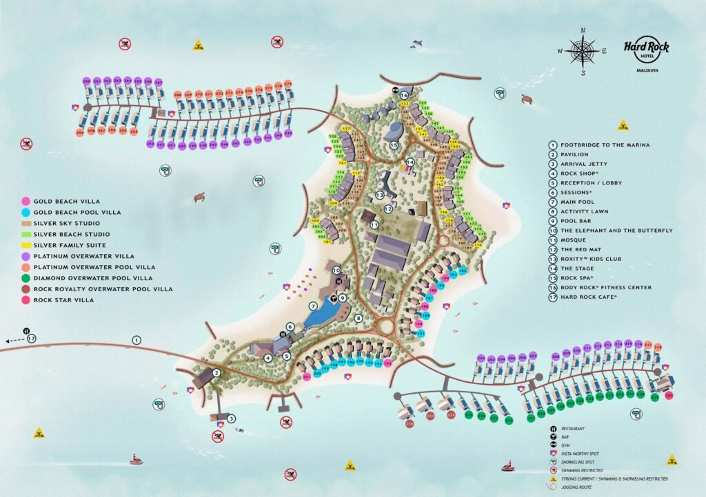 Hard Rock Hotel Maldives Resort Map