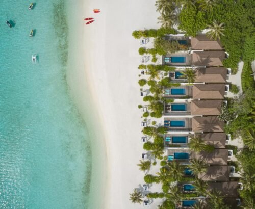Villa Nautica - Sunset Beach Pool Villa - Aerial - 4K