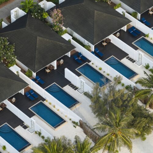 Villa Nautica - Sunset Deluxe Beach Pool Villa - Poolside Aerial 4 - 4K