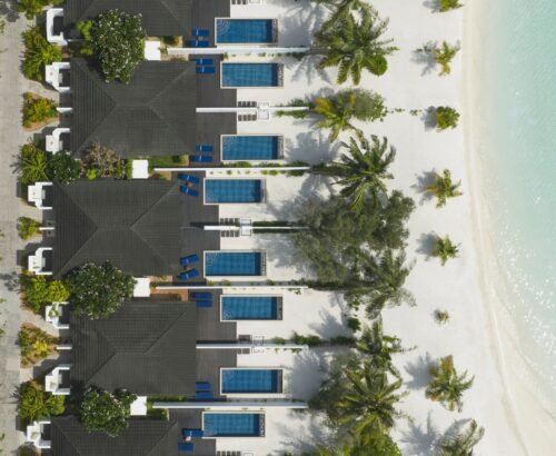 Villa Nautica - Two Bedroom Beach Pool Villa with Two Pools - Poolside Aerial 2 - 4K