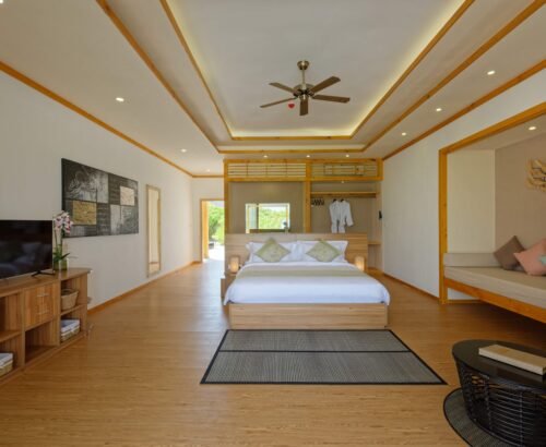 Brennia Kottefaru Maldives Deluxe Beach Pool Villa Spacious Bedroom Interior – Tour Package Stay